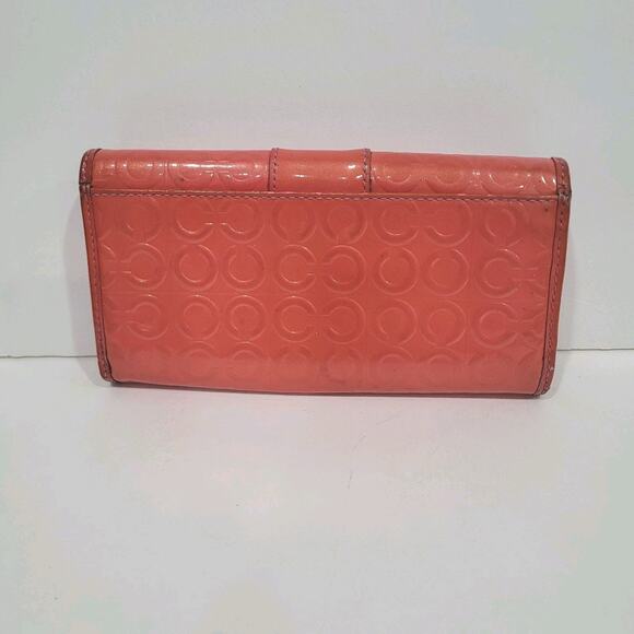 Coach Envelope Wallet Red Pink Large Patent Leather Convertible Bag Fair - Picture 2 of 11